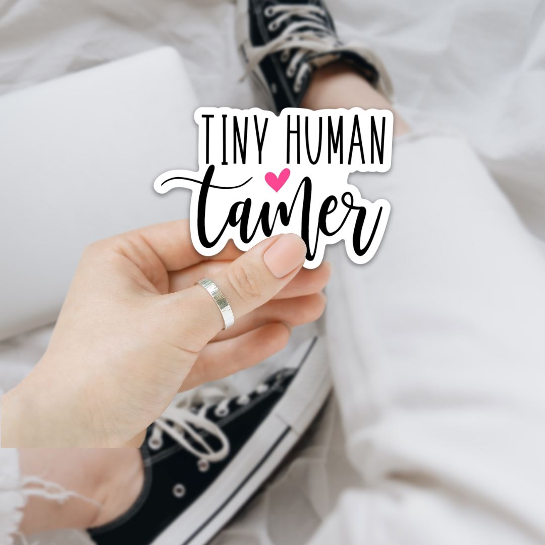 Tiny Human Tamer Sticker Sticker Harlow Boutique Official Online Store 3" x 2"