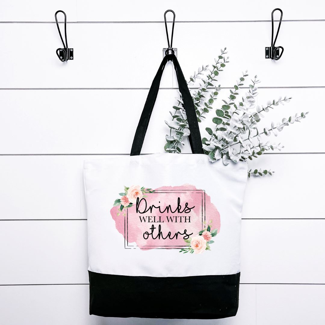 Drinks Well With Others Tote Bag Harlow Boutique Official Online Store