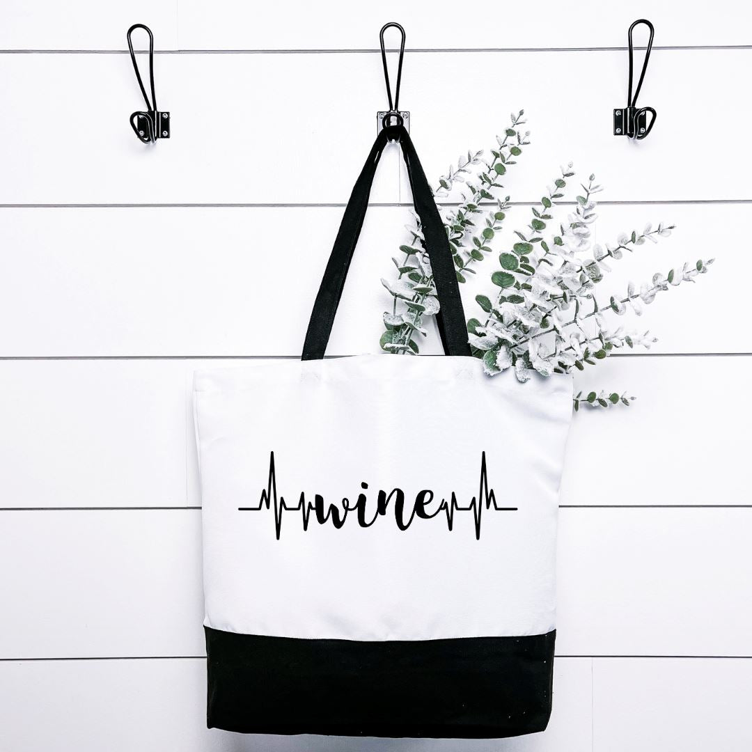 Wine Heartbeat Tote Bag Harlow Boutique Official Online Store