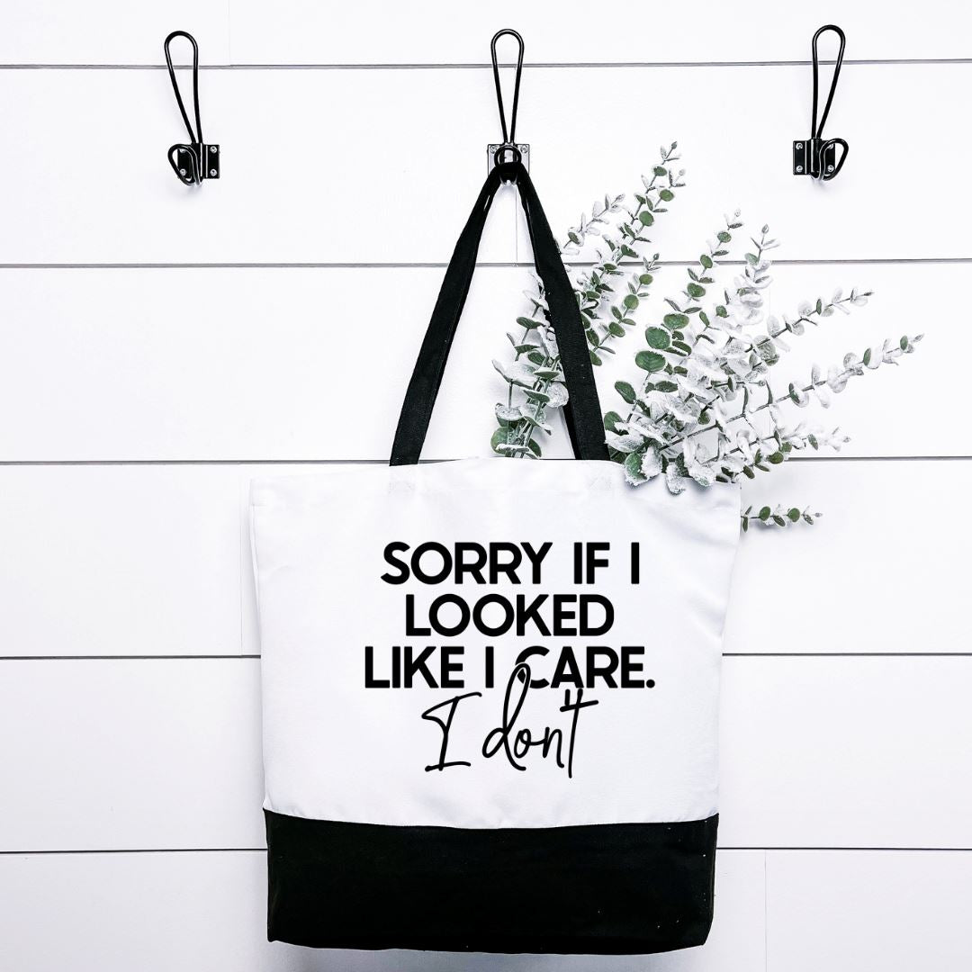 Sorry If I Looked Like I Care I Dont Tote Bag Harlow Boutique Official Online Store