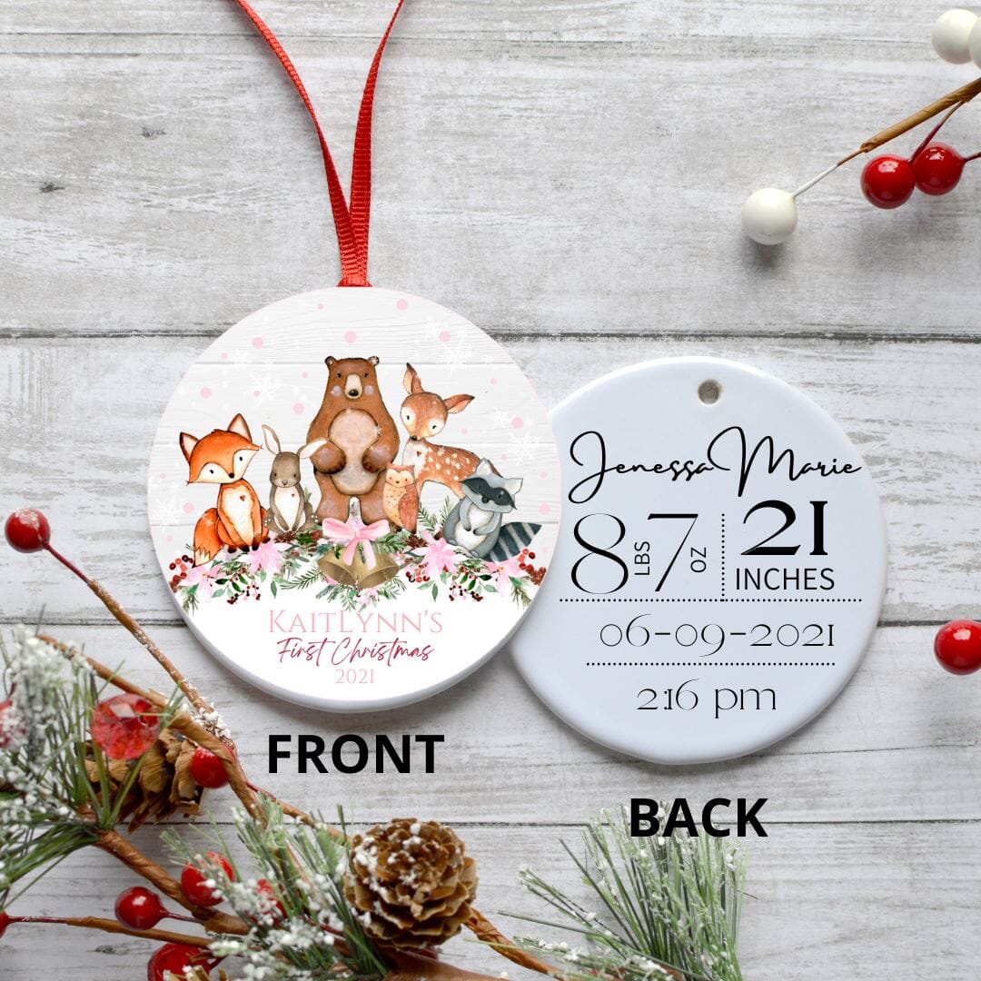 FIRST CHRISTMAS GIRL FOREST ANIMALS ORNAMENT mws_apo_generated Harlow Boutique Official Online Store