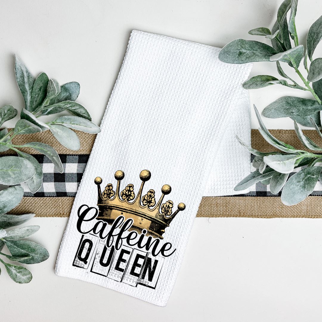 CAFFEINE QUEEN TEA TOWEL Tea Towel Harlow Boutique Official Online Store