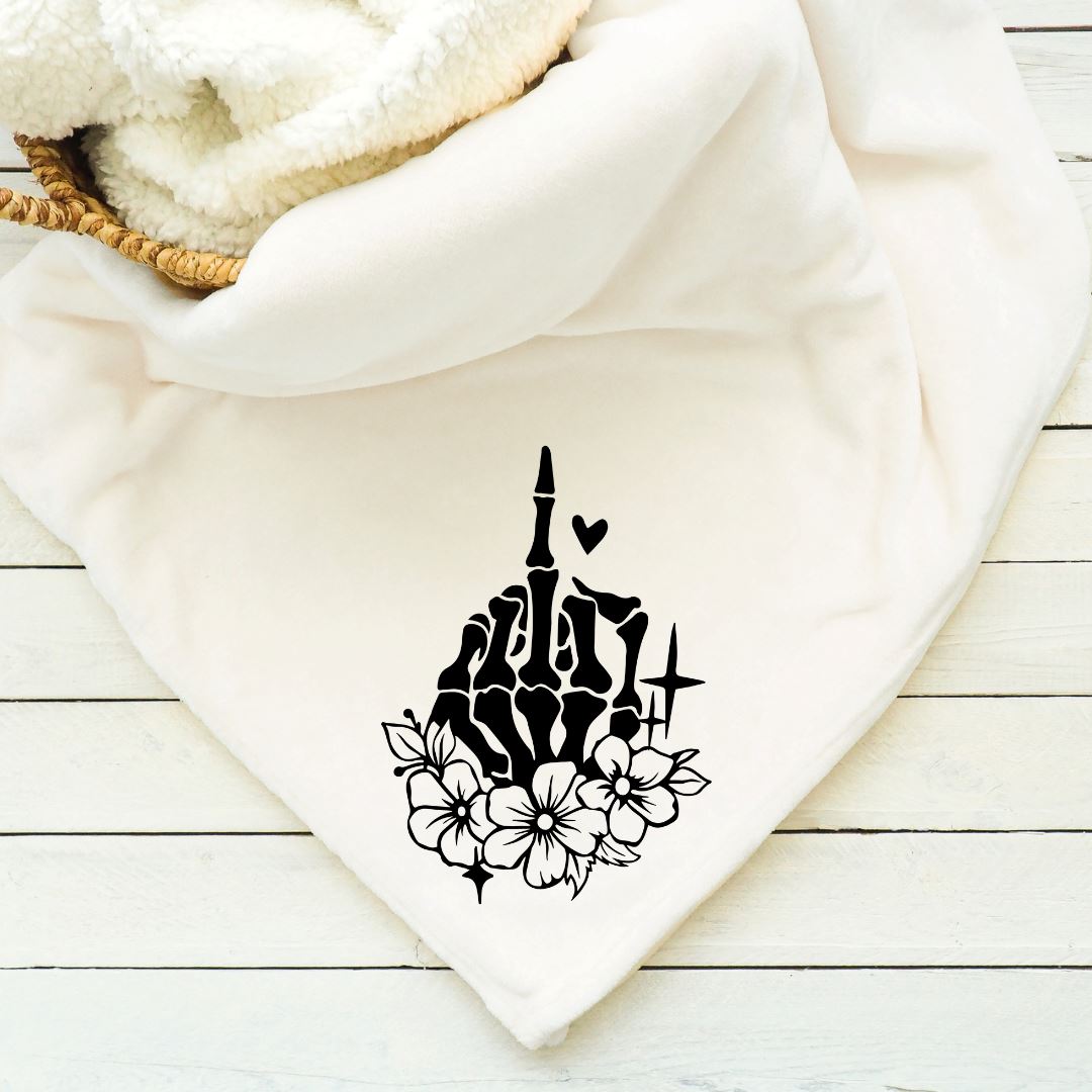 Middle Finger Floral Blanket Blankets Harlow Boutique Official Online Store