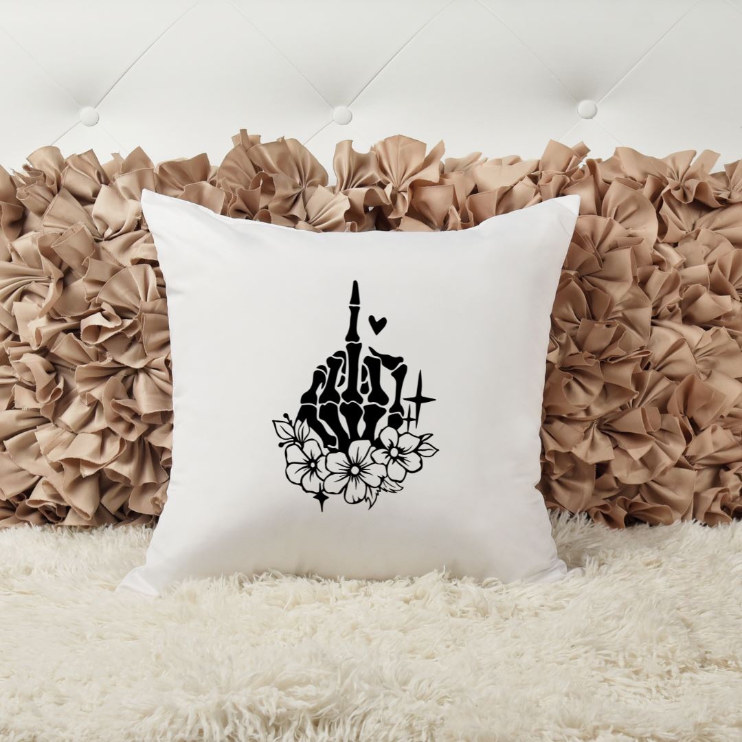 MIDDLE FINGER FLORAL PILLOW Pillow Harlow Boutique Official Online Store
