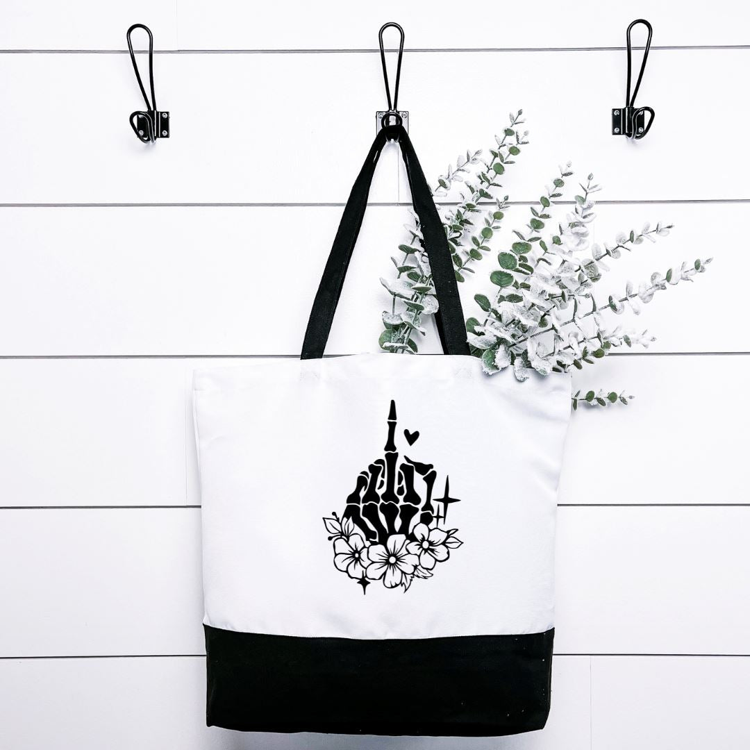 Middle Finger Floral Tote Bag Harlow Boutique Official Online Store