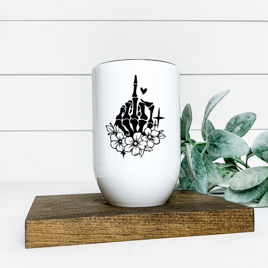 MIDDLE FINGER FLORAL WINE TUMBLER Harlow Boutique Official Online Store