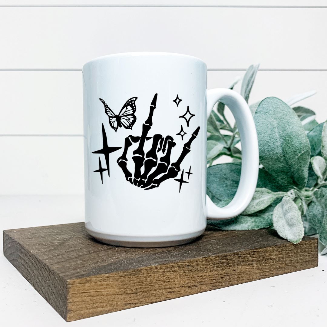 ROCK ON SKELETON HAND MUG Harlow Boutique Official Online Store