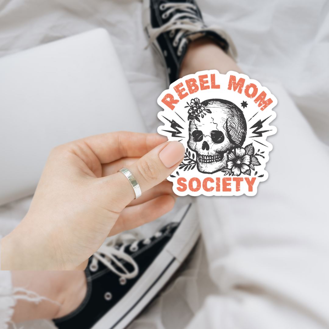 Rebel Mom Society Sticker Sticker Harlow Boutique Official Online Store 2.5" x 2.5"