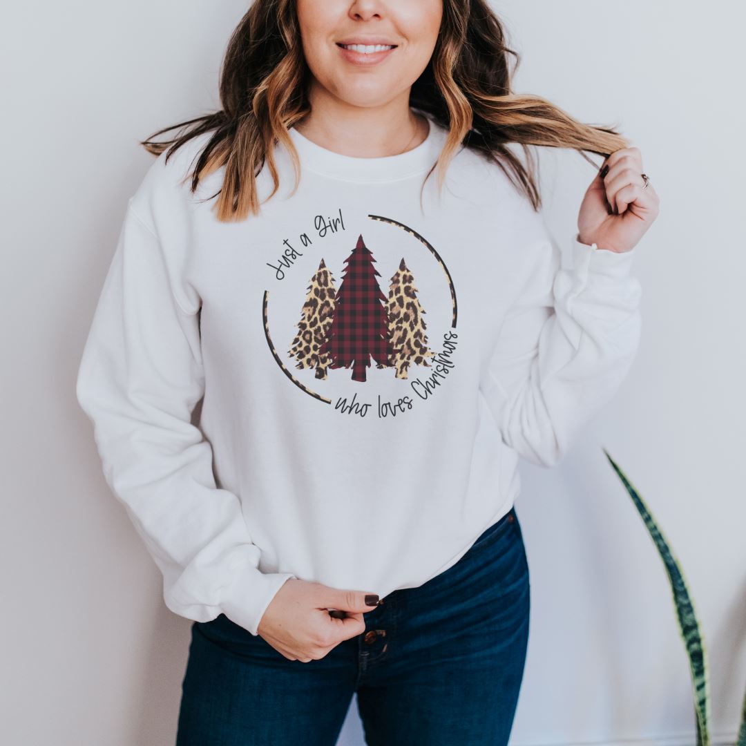 Just a Girl Who Loves Christmas Crewneck Sweater Harlow Boutique Official Online Store