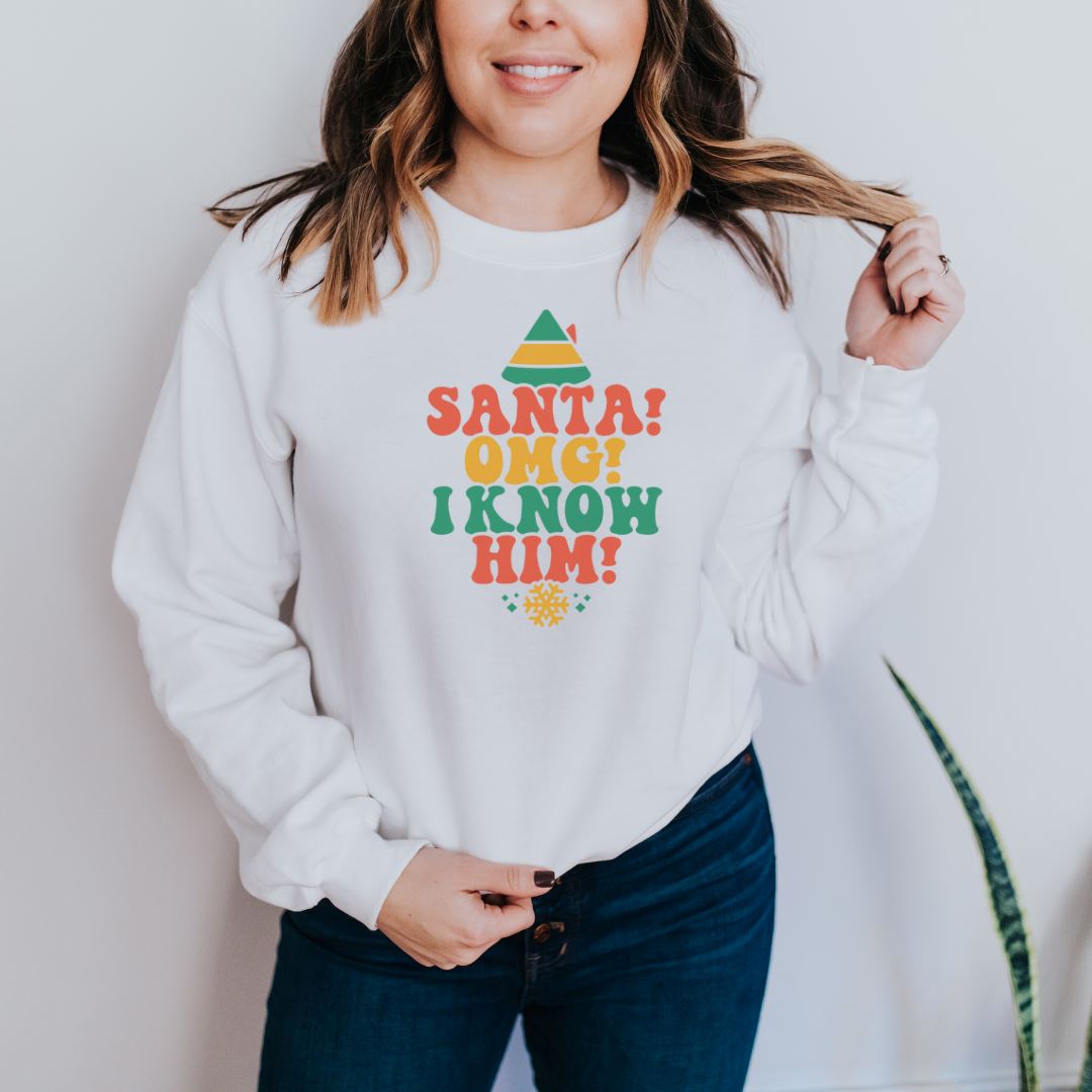 Santa OMG I Know Him Crewneck Sweater Harlow Boutique Official Online Store
