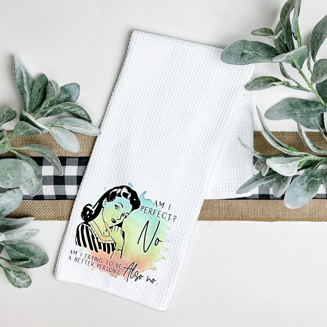 AM I PERFECT TEA TOWEL Harlow Boutique Official Online Store