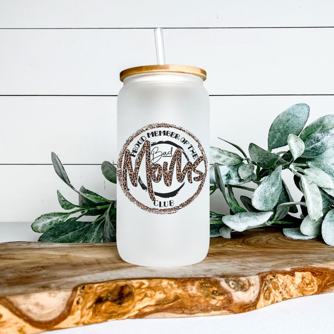 BAD MOMS CLUB GLASS JAR TUMBLER Harlow Boutique Official Online Store