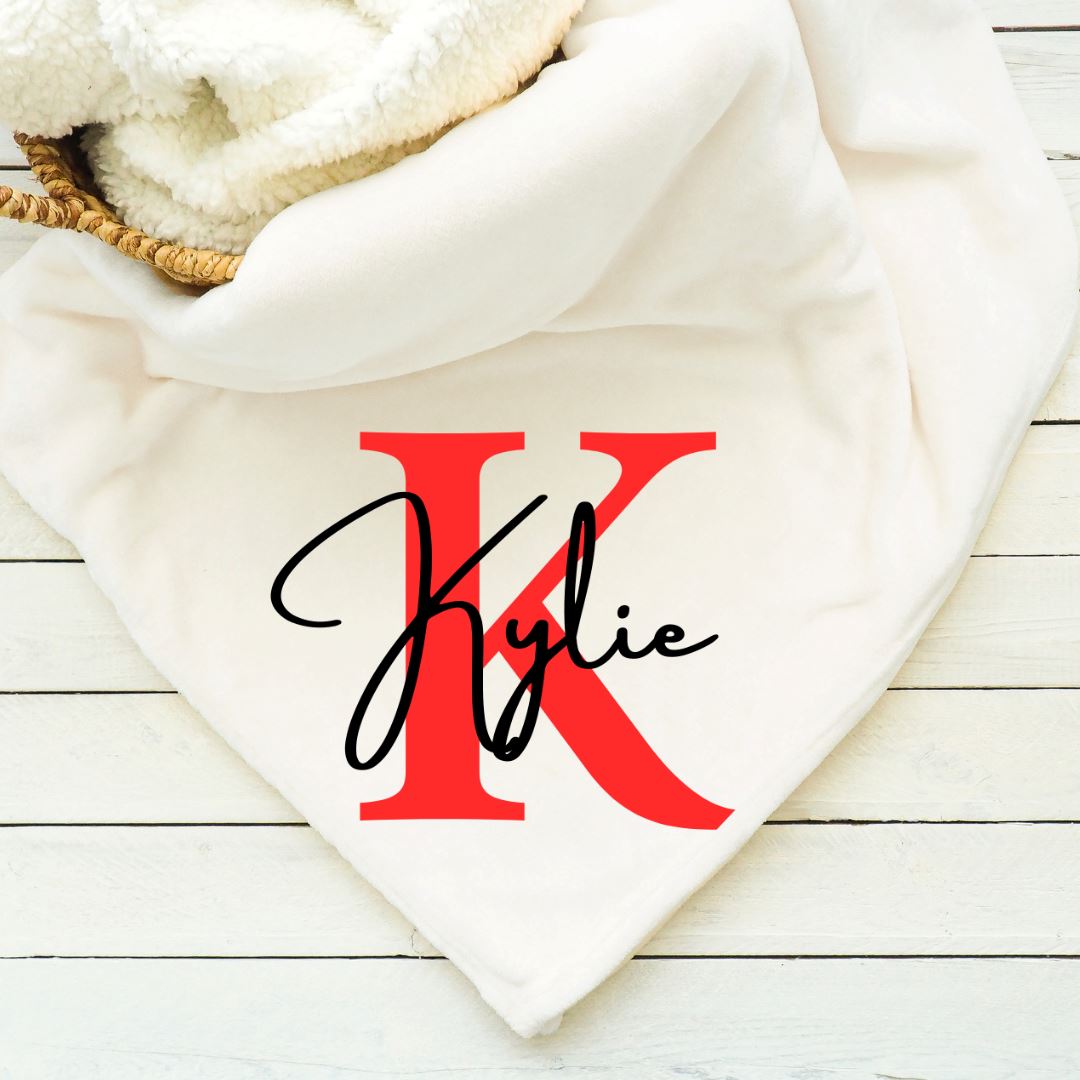 Monogrammed First Name Blanket Blankets Harlow Boutique Official Online Store