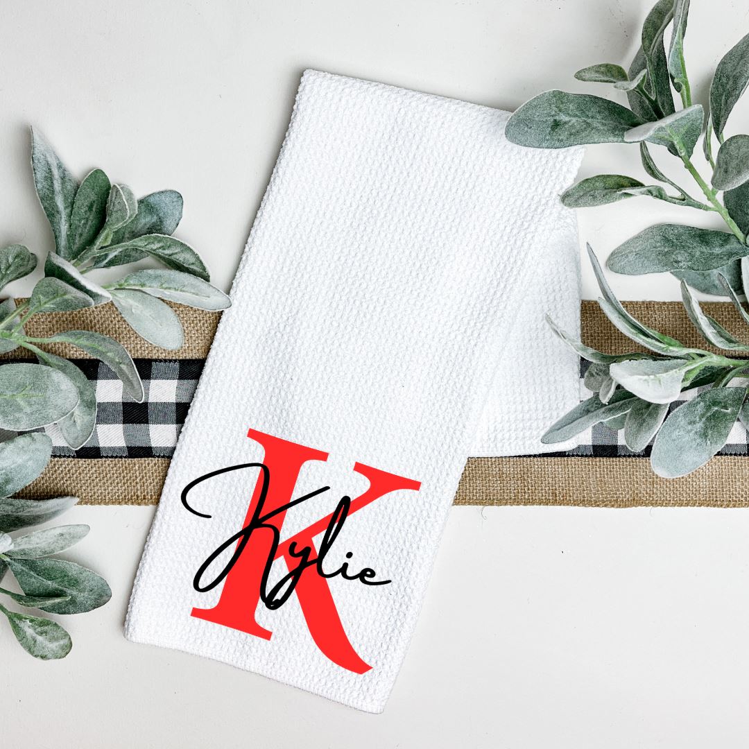 MONOGRAMMED FIRST NAME TEA TOWEL Tea Towel Harlow Boutique Official Online Store