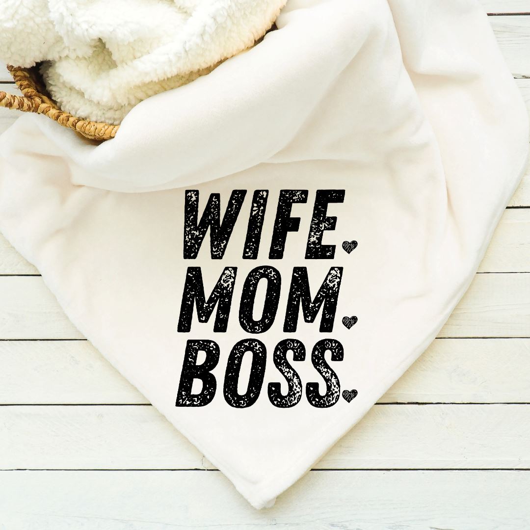 Wife Mom Boss Blanket Blankets Harlow Boutique Official Online Store