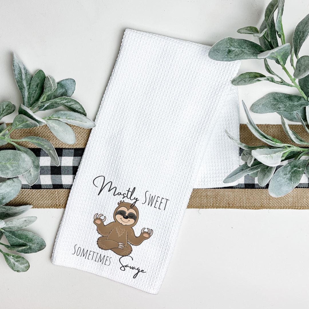 MOSTLY SWEET SOMETIMES SAVAGE TEA TOWEL Harlow Boutique Official Online Store