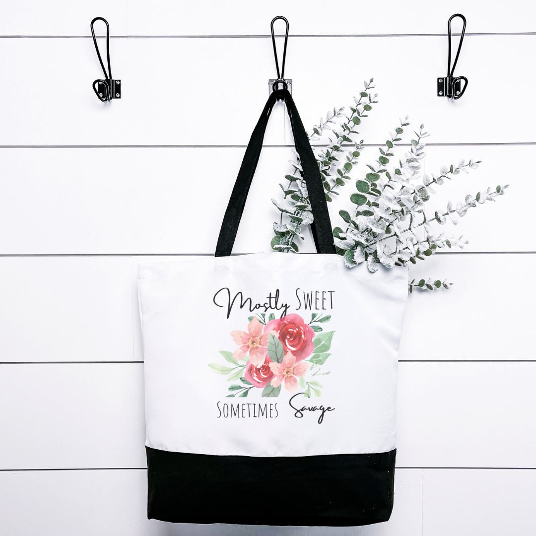 Mostly Sweet Sometimes Savage Tote Bag Harlow Boutique Official Online Store