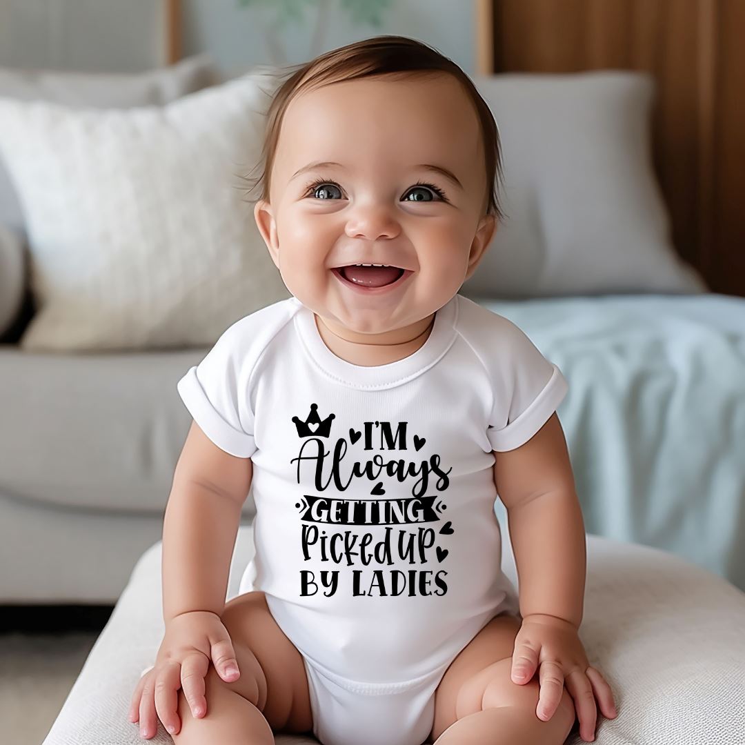 Im Always Getting Picked Up By Ladies Baby Bodysuit Harlow Boutique Official Online Store