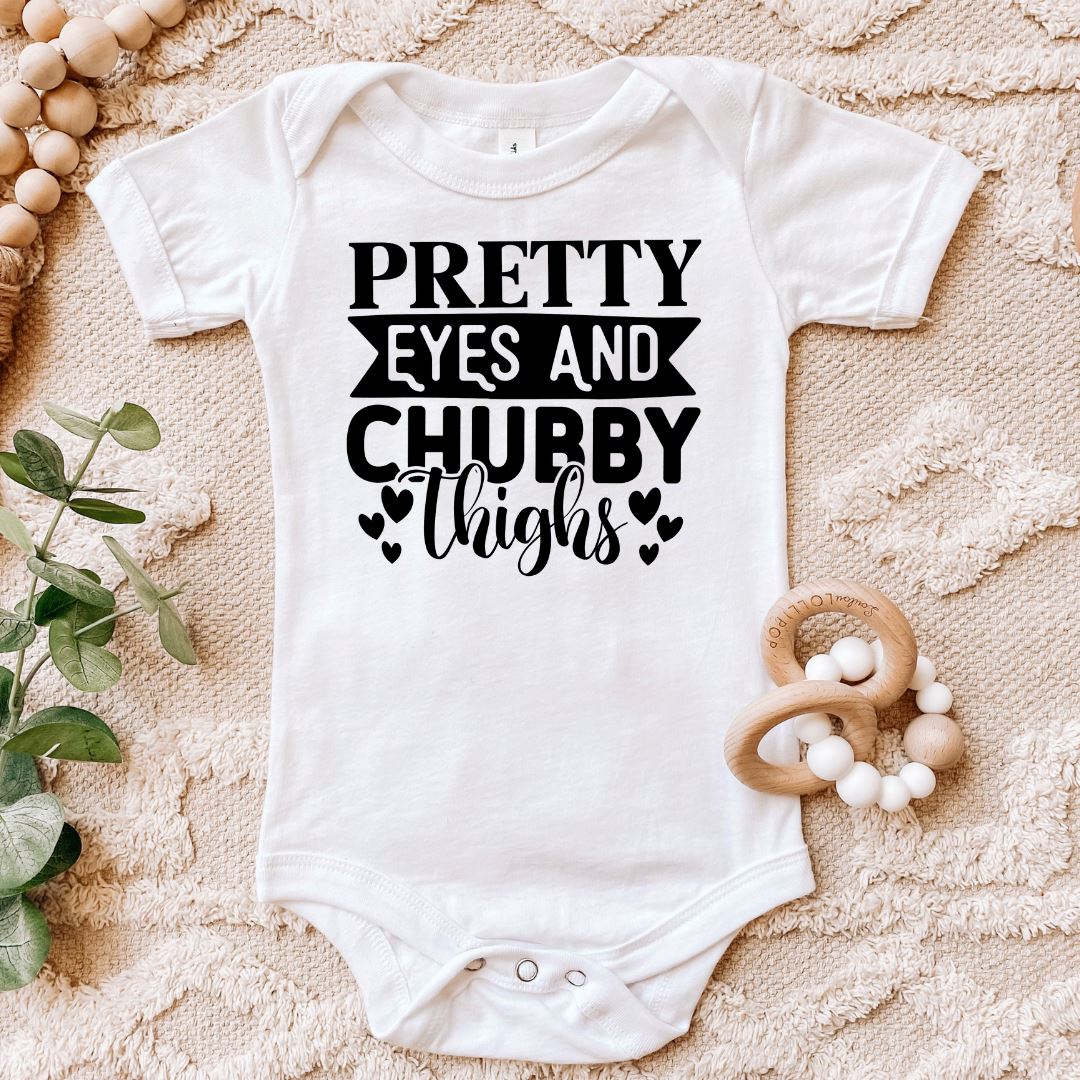 Pretty Eyes and Chubby Thighs Baby Bodysuit Harlow Boutique Official Online Store