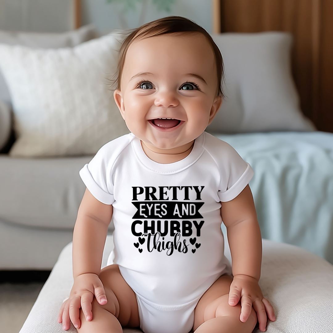 Pretty Eyes and Chubby Thighs Baby Bodysuit Harlow Boutique Official Online Store
