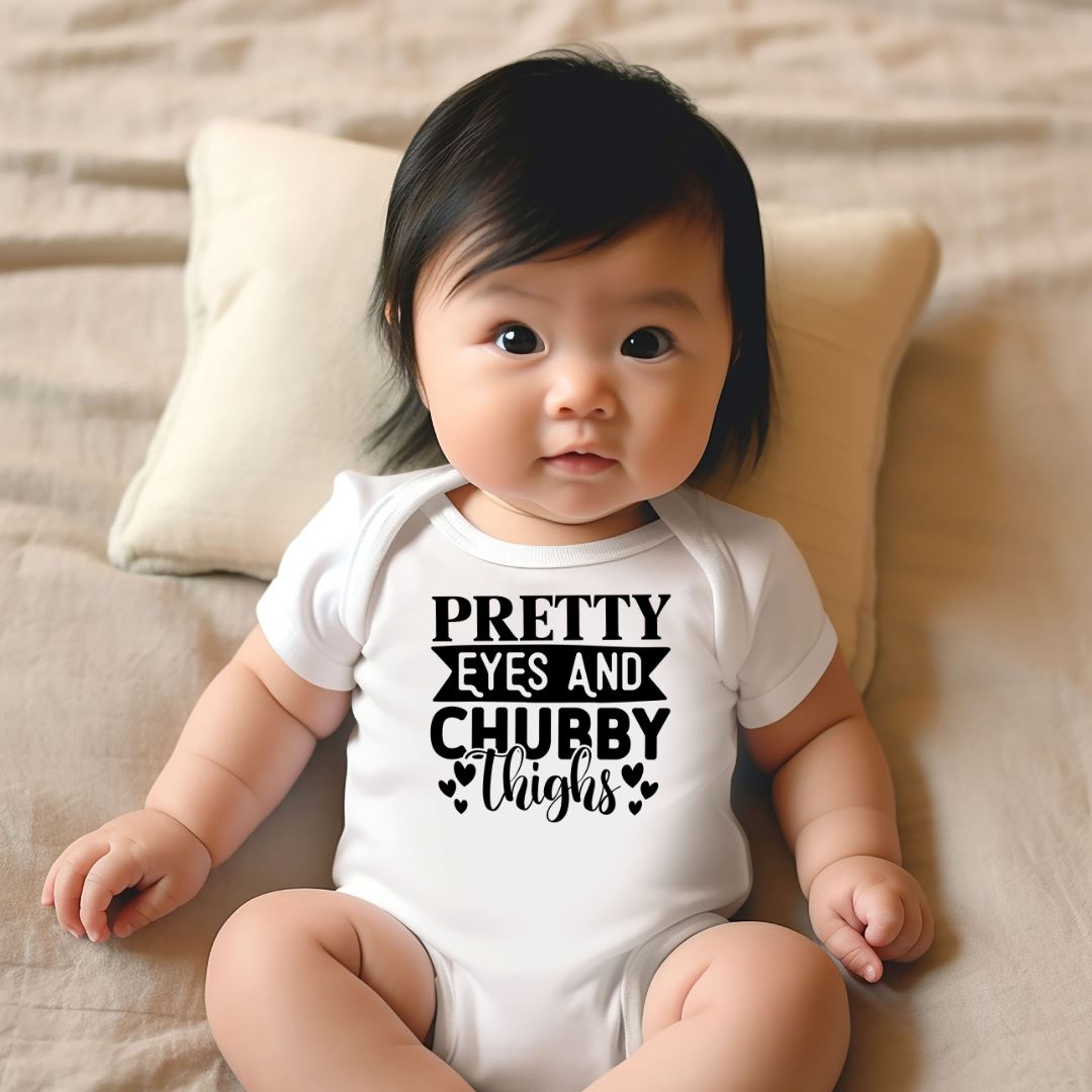 Pretty Eyes and Chubby Thighs Baby Bodysuit Harlow Boutique Official Online Store