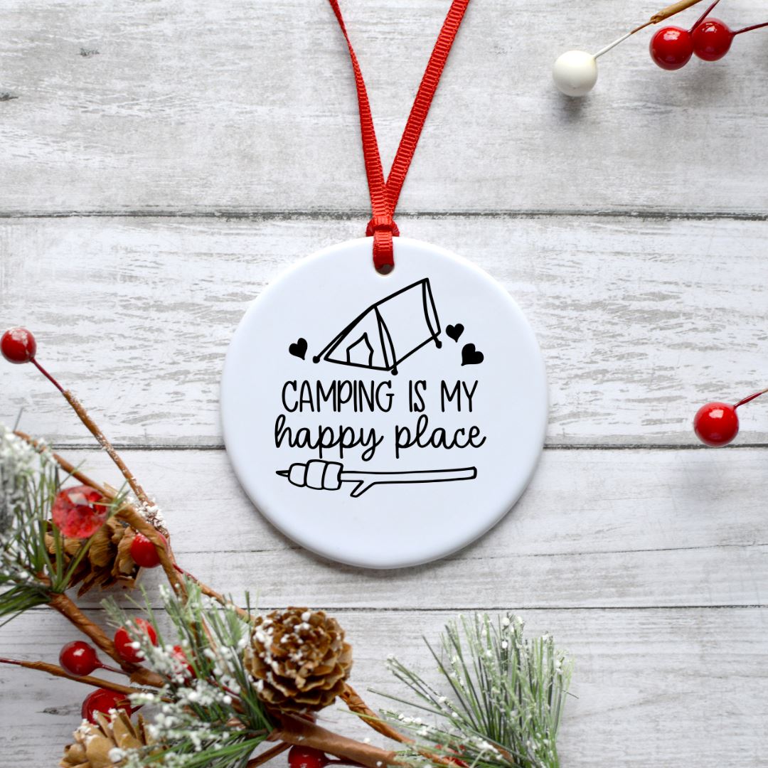 CAMPING IS MY HAPPY PLACE ORNAMENT Harlow Boutique Official Online Store