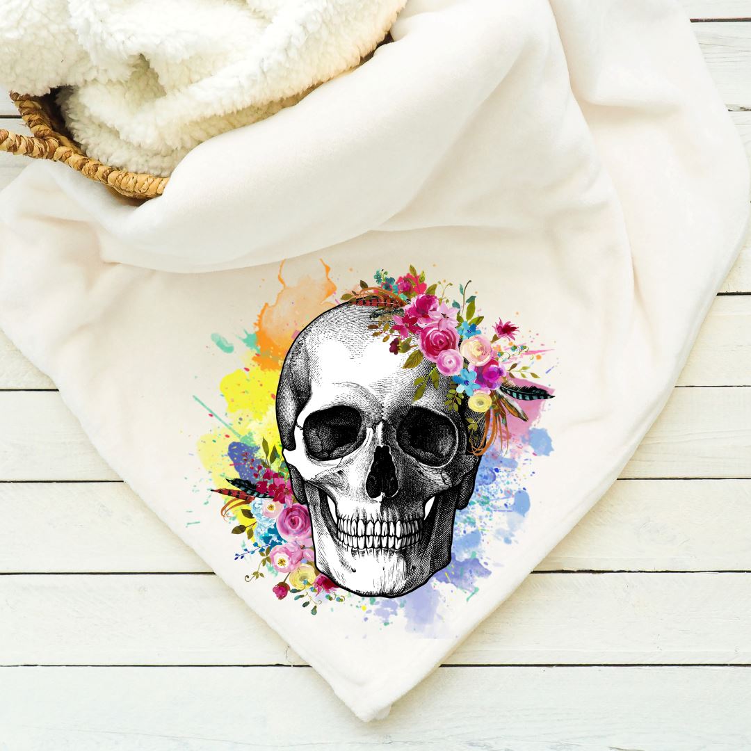 Skull Watercolor Blanket Blankets Harlow Boutique Official Online Store