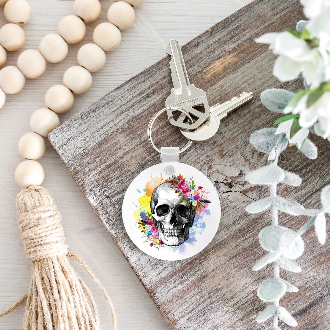 WATERCOLOR SKULL KEYCHAIN Harlow Boutique Official Online Store