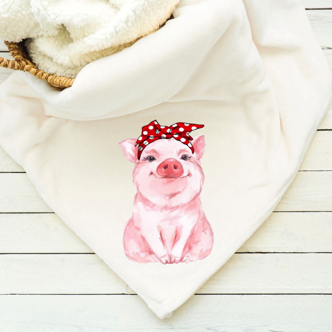 Pig with Bandana Blanket Blankets Harlow Boutique Official Online Store