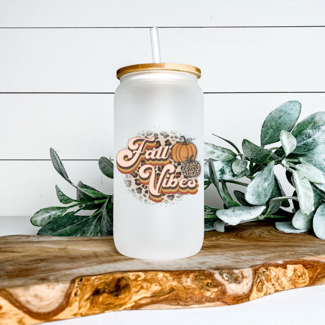 FALL VIBES GLASS JAR TUMBLER Harlow Boutique Official Online Store