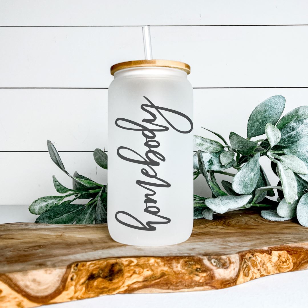 HOMEBODY FROSTED GLASS JAR TUMBLER Harlow Boutique Official Online Store