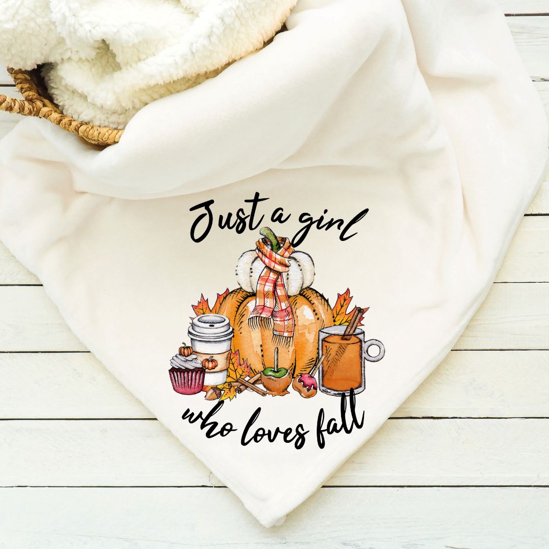 Just A Girl Who Loves Fall Blanket Blankets Harlow Boutique Official Online Store