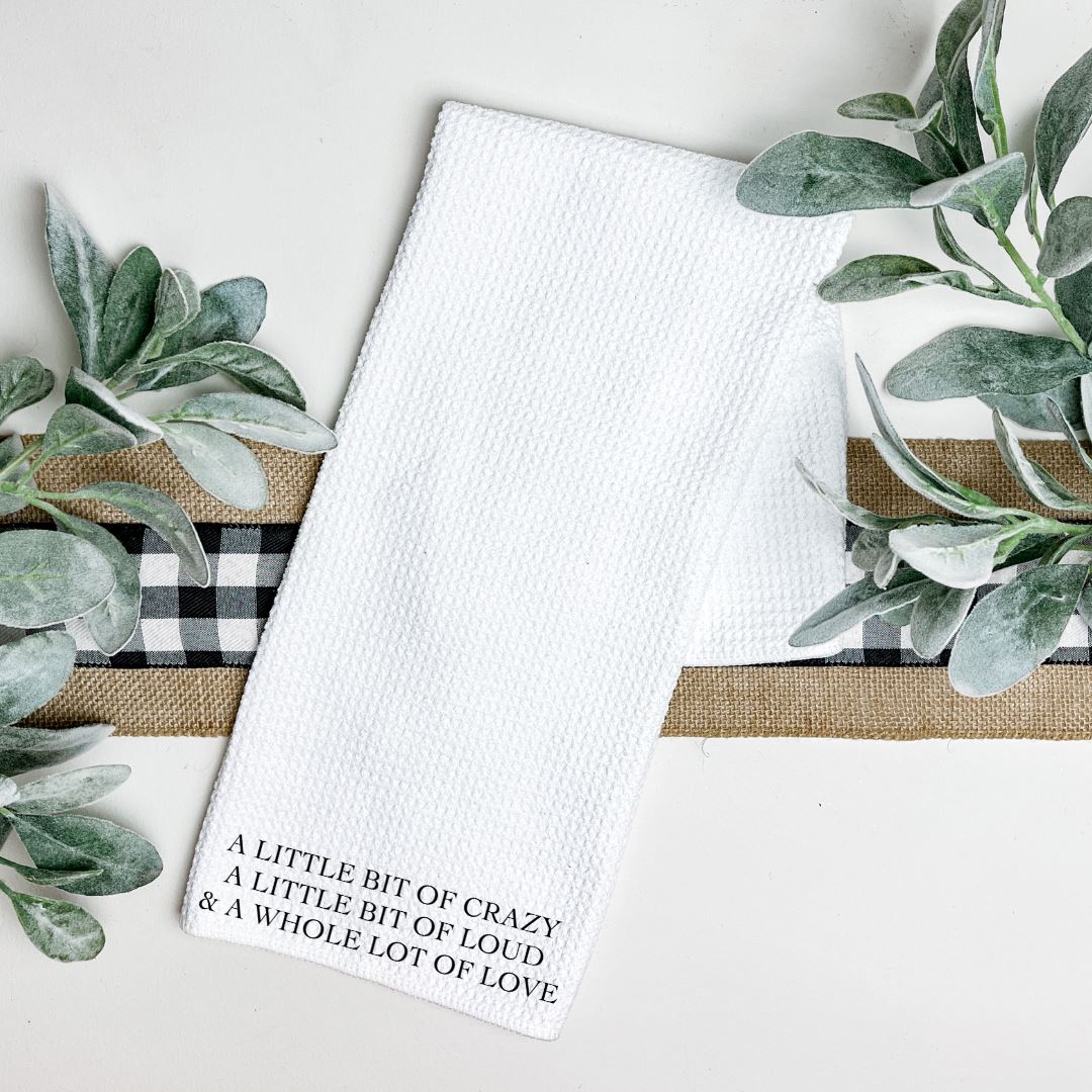 A LITTLE BIT OF CRAZY TEA TOWEL Harlow Boutique Official Online Store