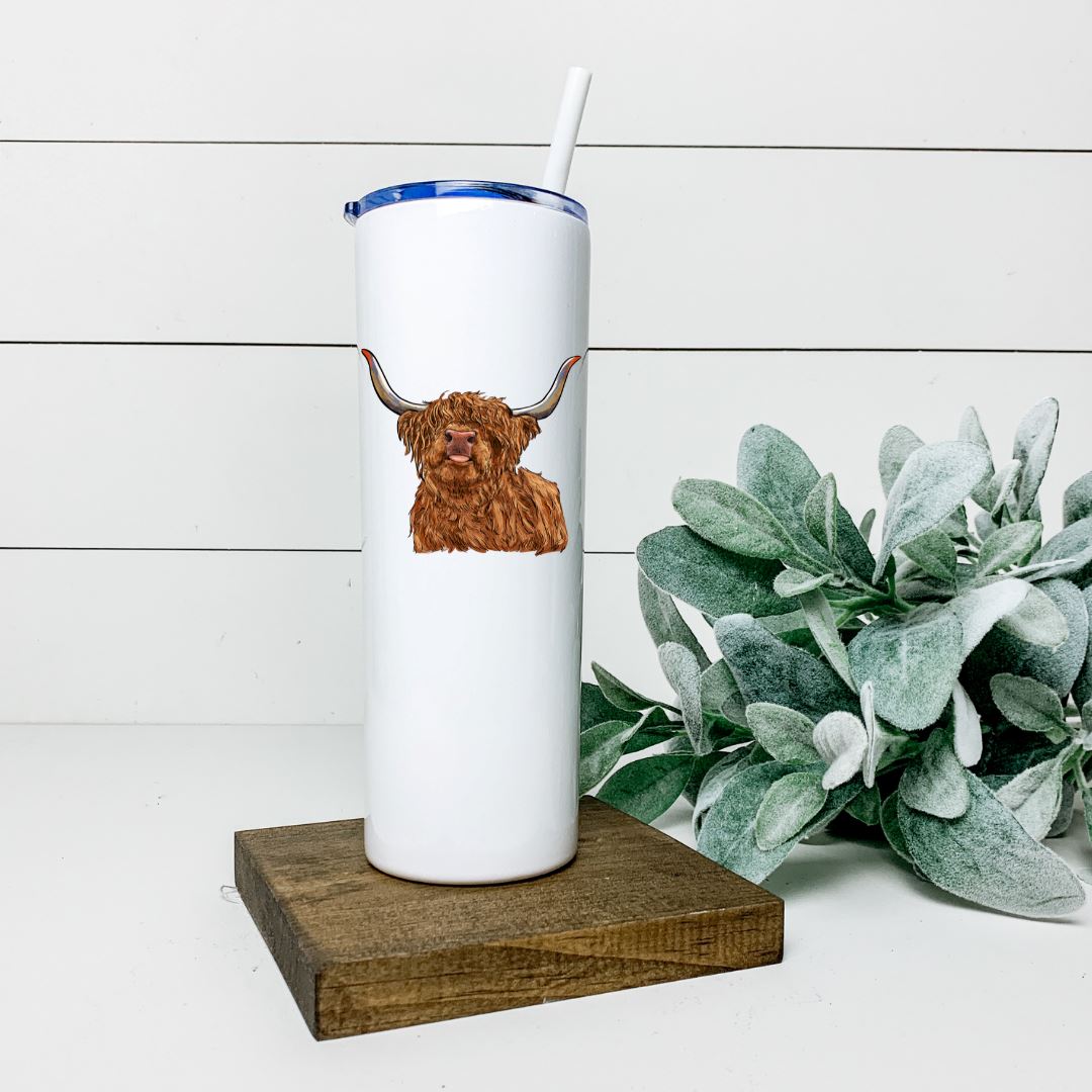 HIGHLAND COW TALL TUMBLER Tumblers Harlow Boutique Official Online Store