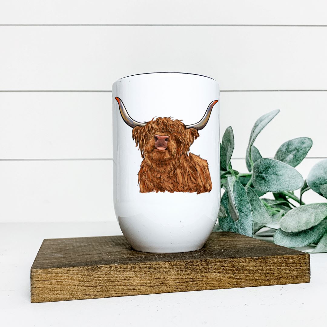 HIGHLAND COW WINE TUMBLER Harlow Boutique Official Online Store