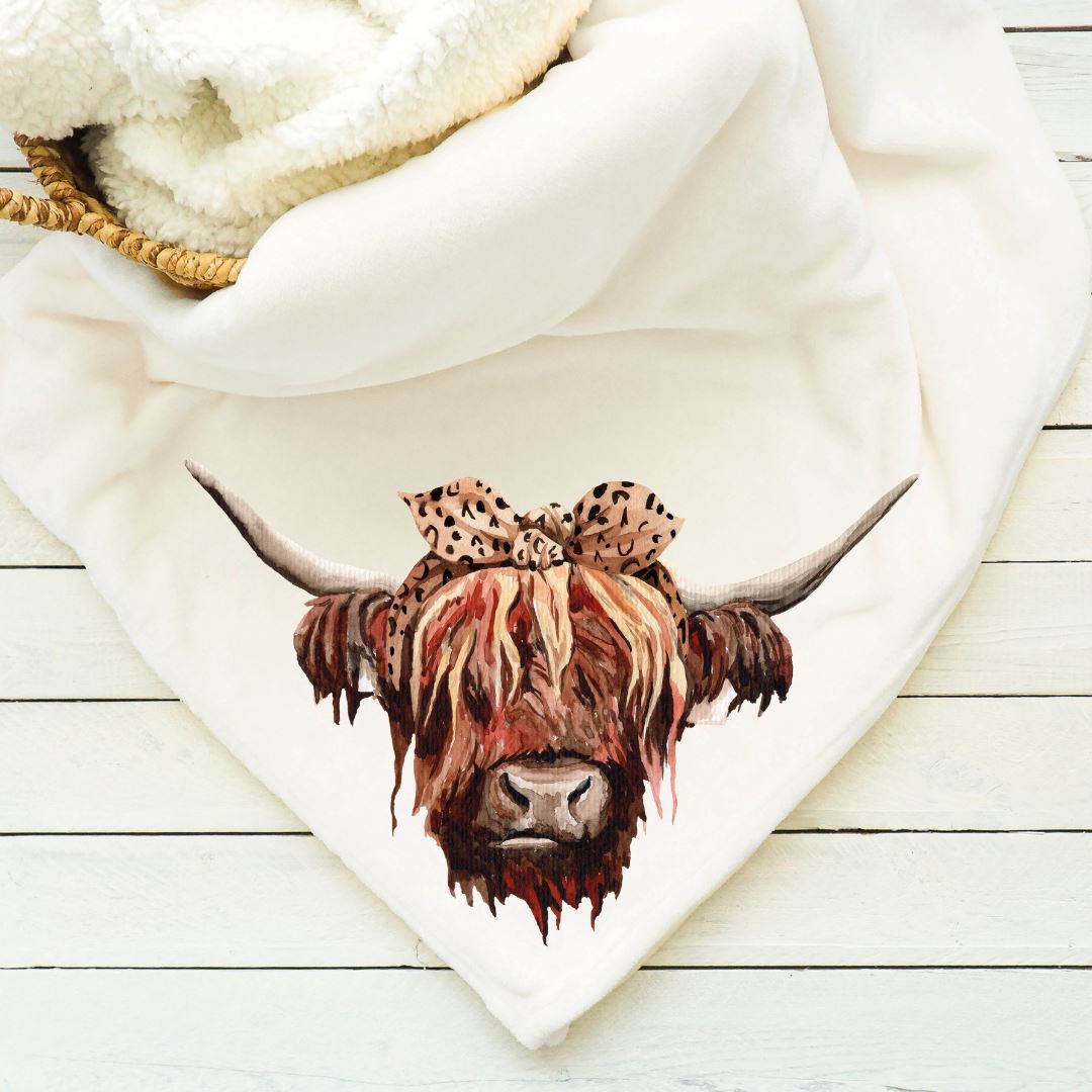 Highland Cow Brown Headband Blanket Blankets Harlow Boutique Official Online Store