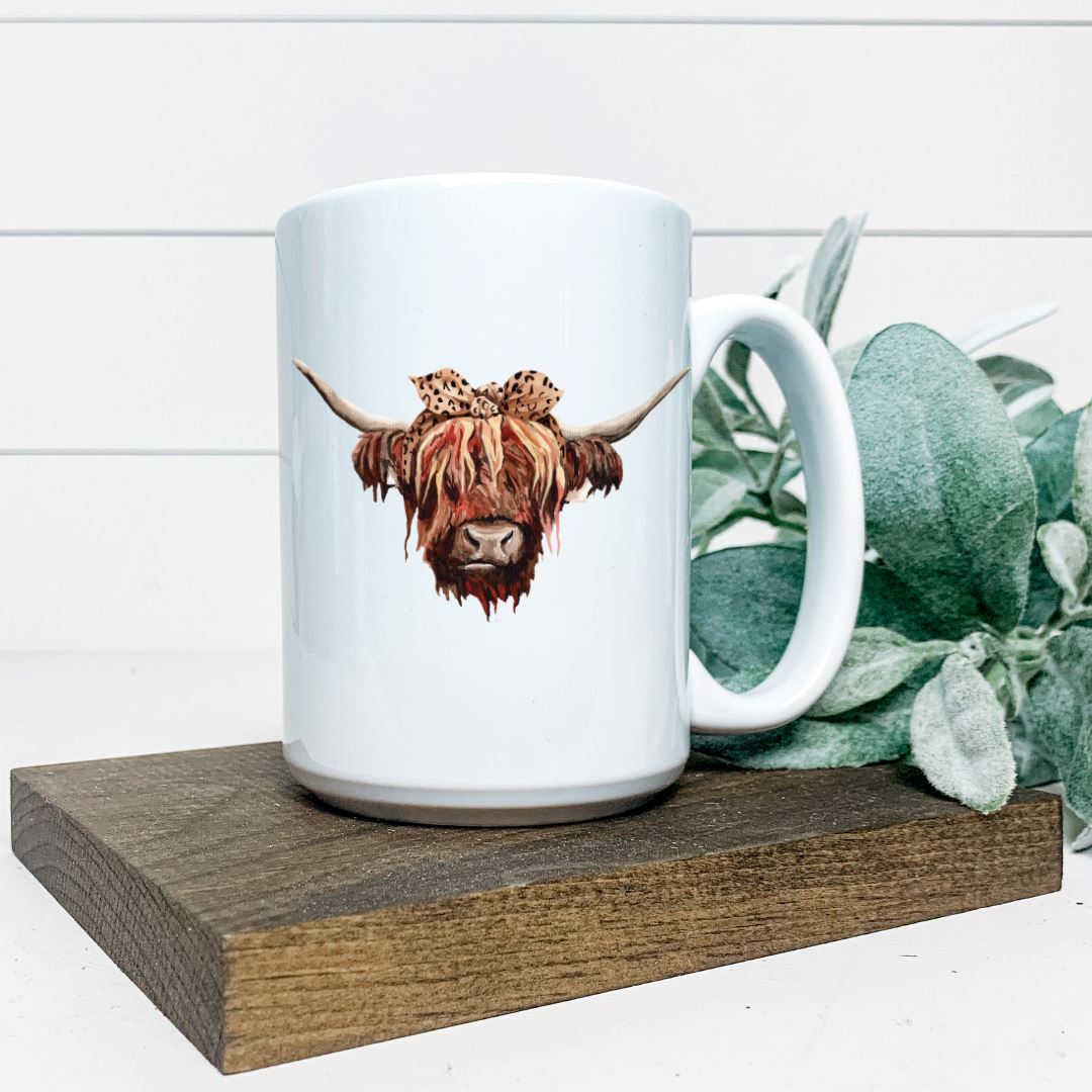 HIGHLAND COW BROWN HEADBAND MUG Harlow Boutique Official Online Store
