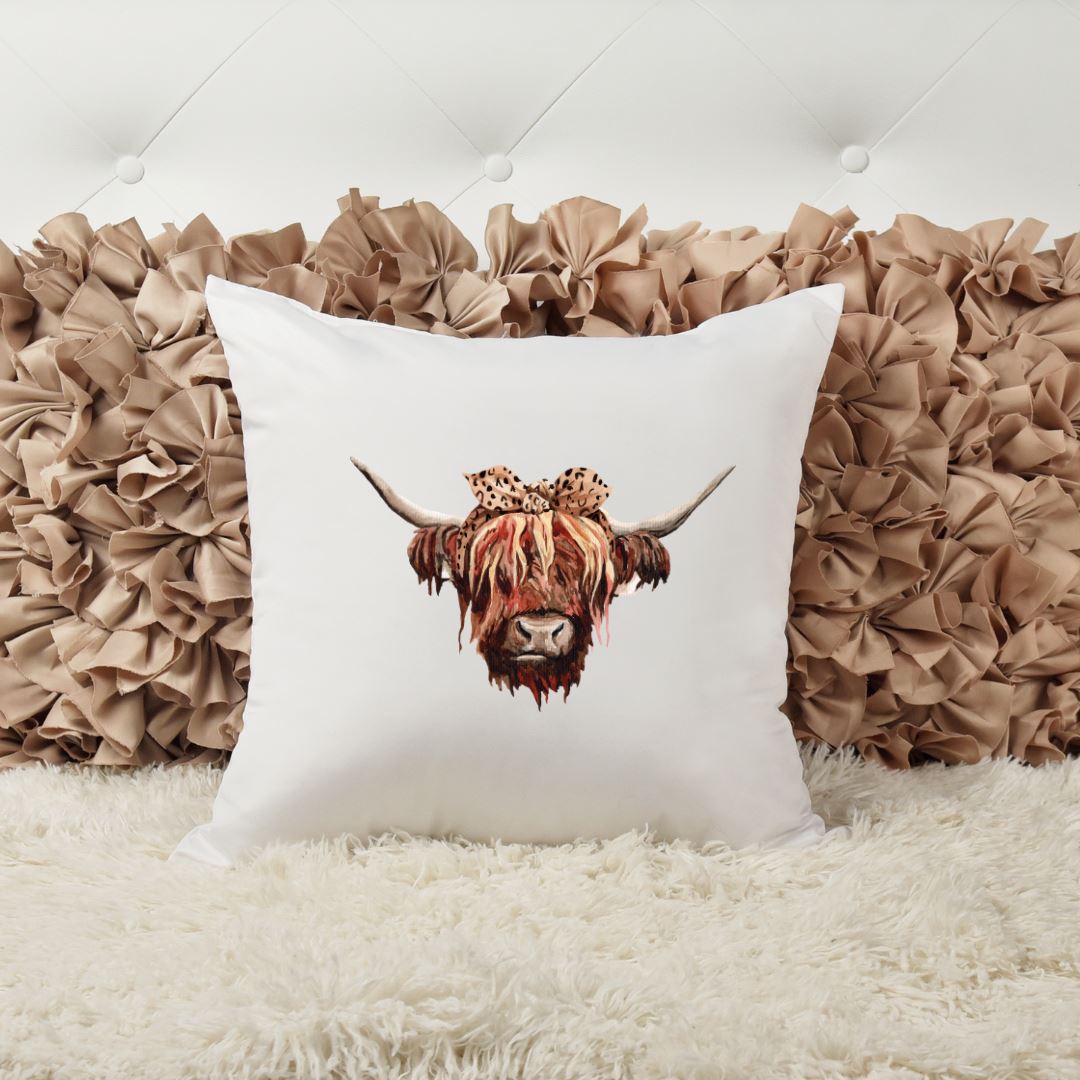 BROWN HEADBAND HIGHLAND COW PILLOW Harlow Boutique Official Online Store