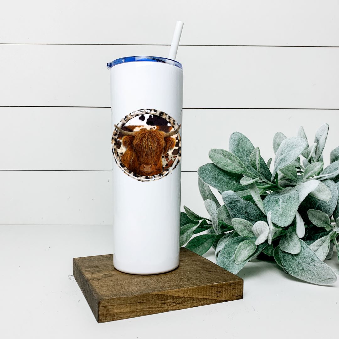 HIGHLAND COW TALL TUMBLER Tumblers Harlow Boutique Official Online Store