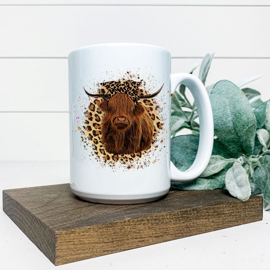 LEOPARD HIGHLAND COW MUG Harlow Boutique Official Online Store