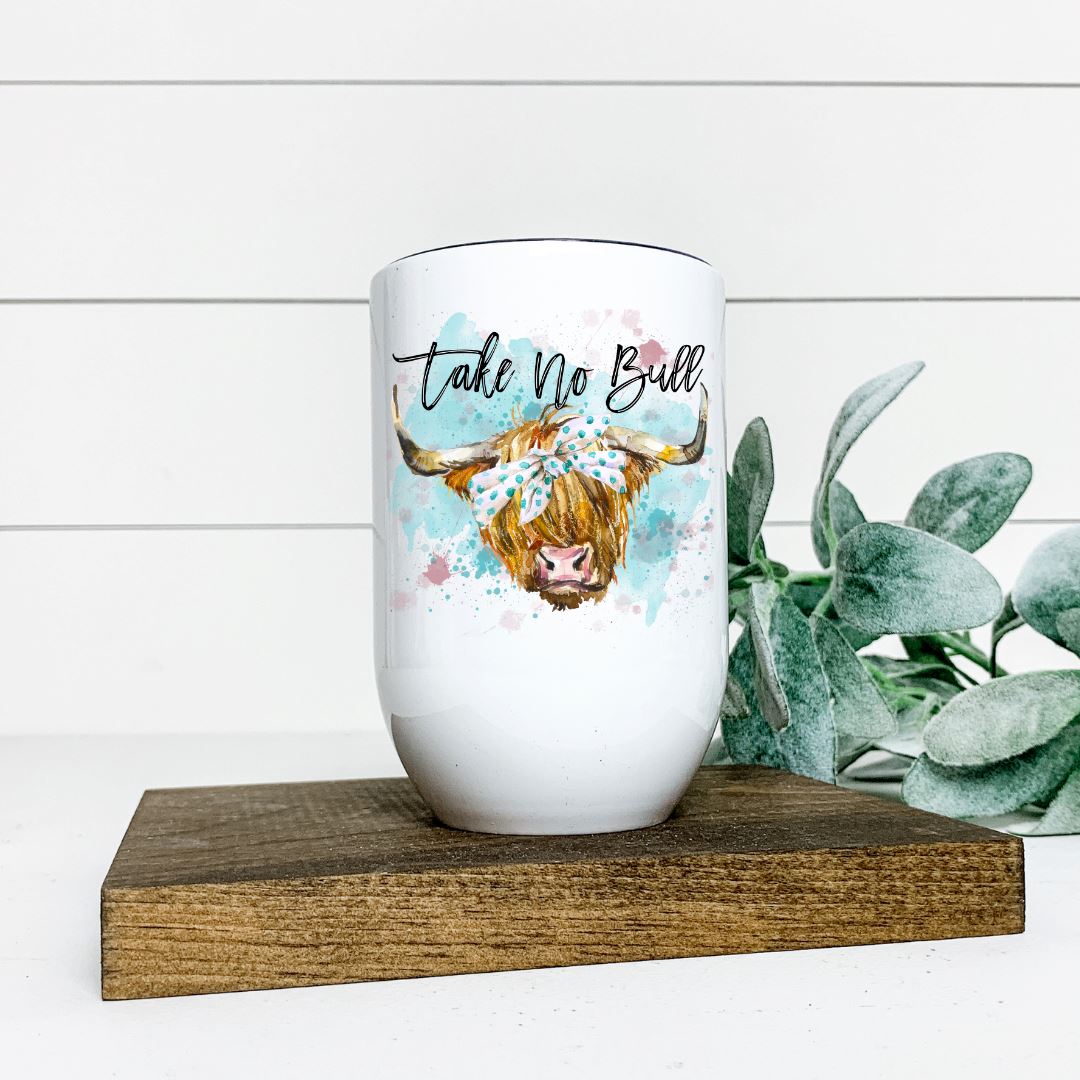 HIGHLAND COW TAKE NO BULL WINE TUMBLER Harlow Boutique Official Online Store