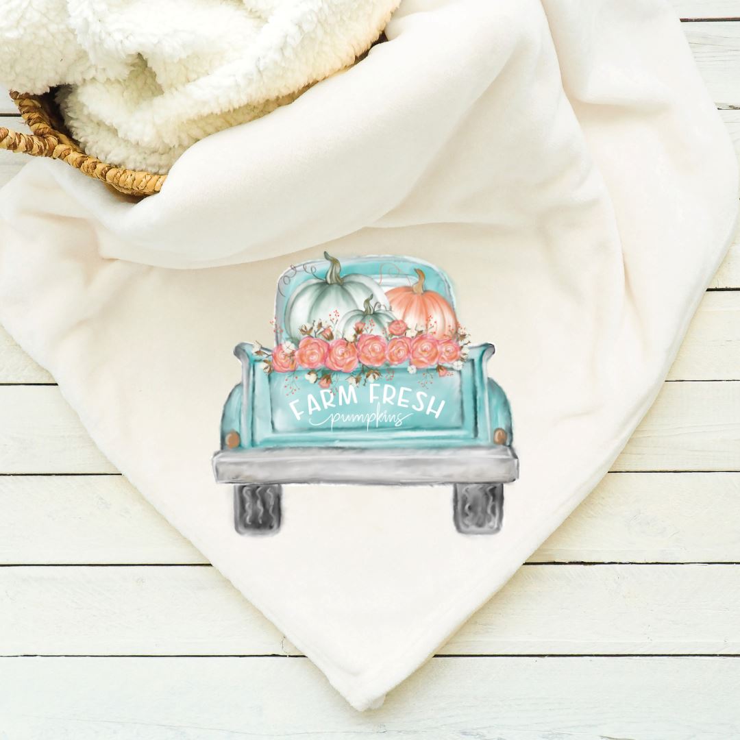 Farm Fresh Pumpkins Vintage Truck Blanket Blankets Harlow Boutique Official Online Store