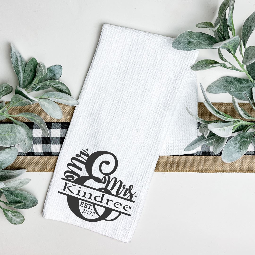 MR AND MRS FAMILY NAME TEA TOWEL Tea Towel Harlow Boutique Official Online Store