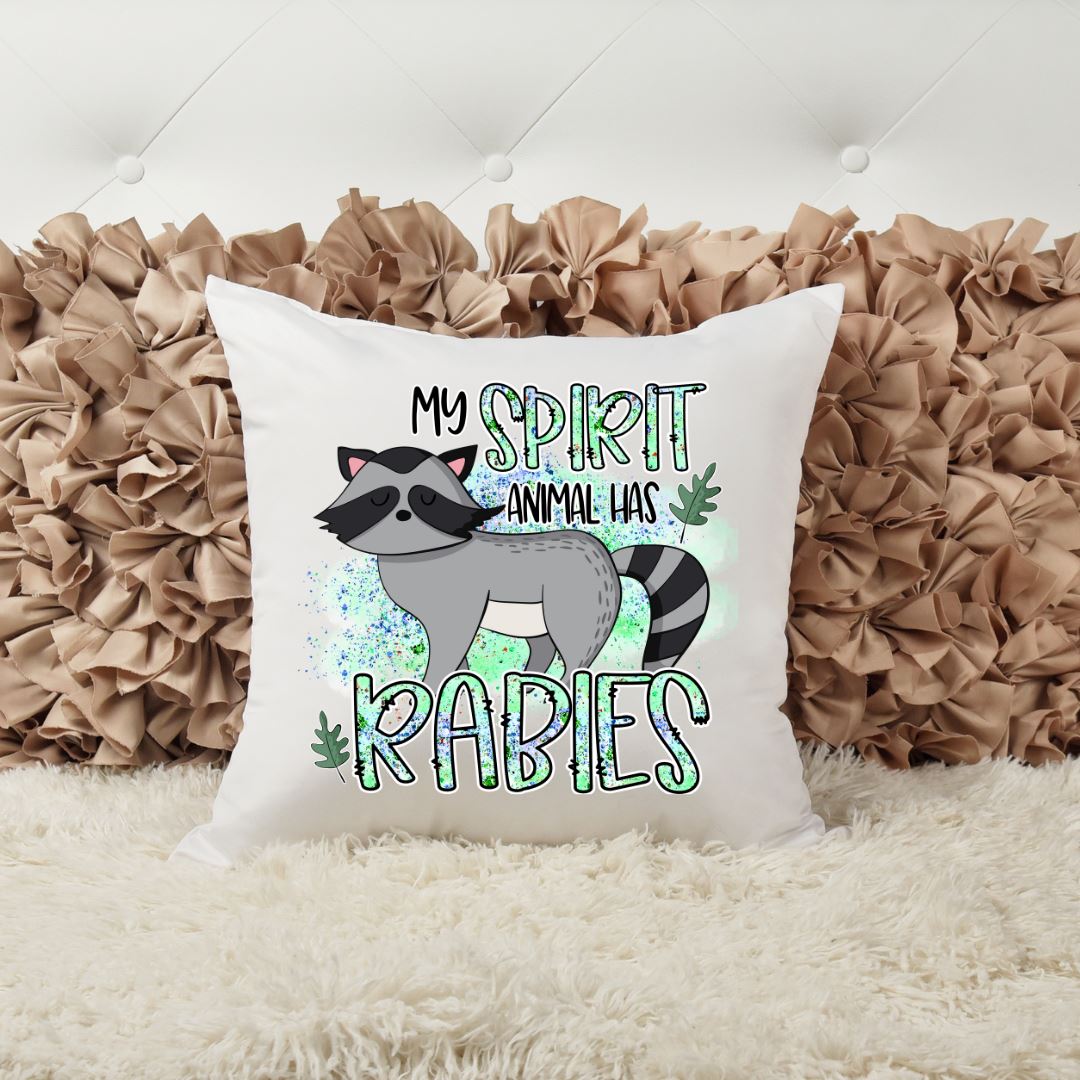 MY SPIRIT ANIMAL HAS RABIES PILLOW Harlow Boutique Official Online Store