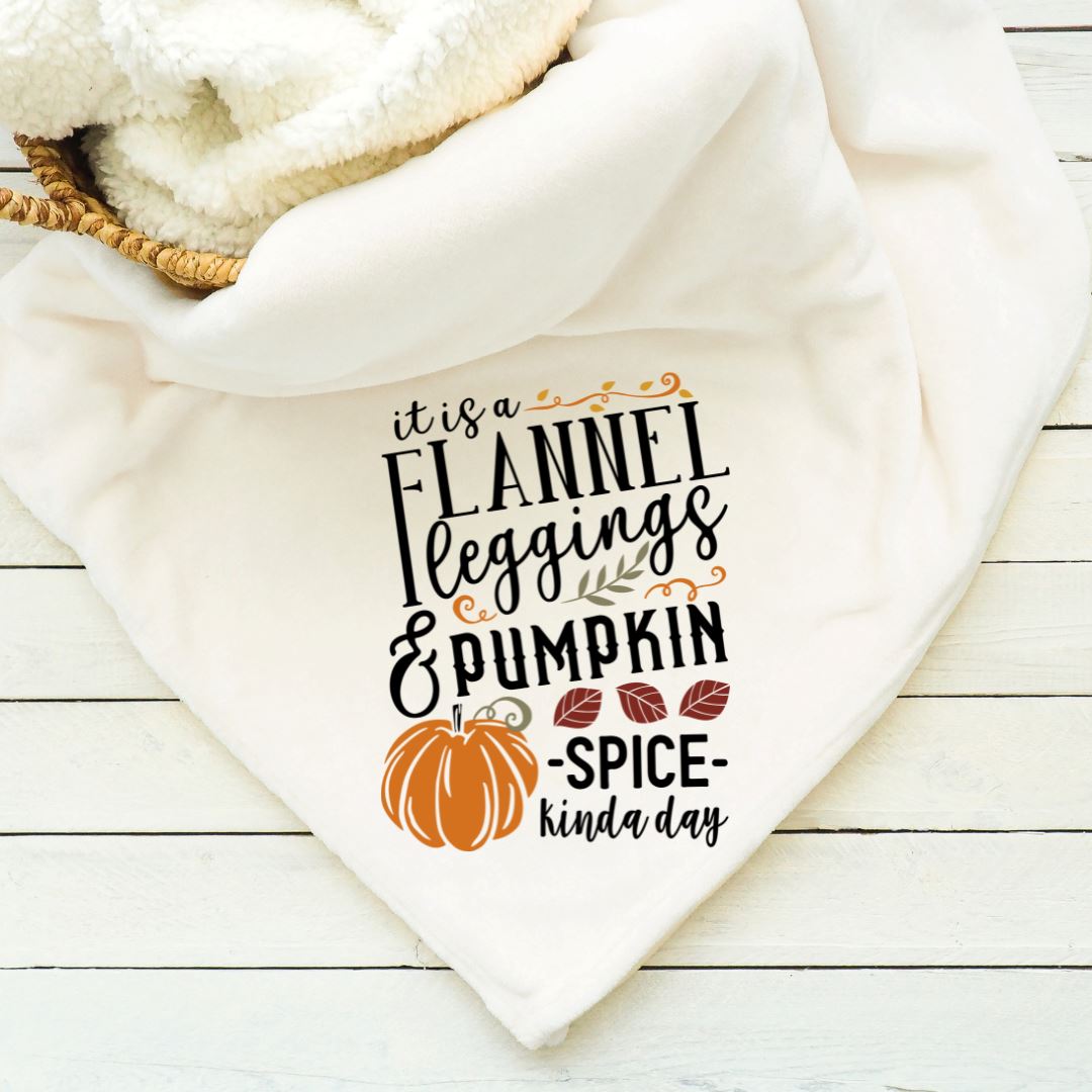 Its A Flannel Leggings And Pumpkin Spice Kinda Day Blanket Blankets Harlow Boutique Official Online Store
