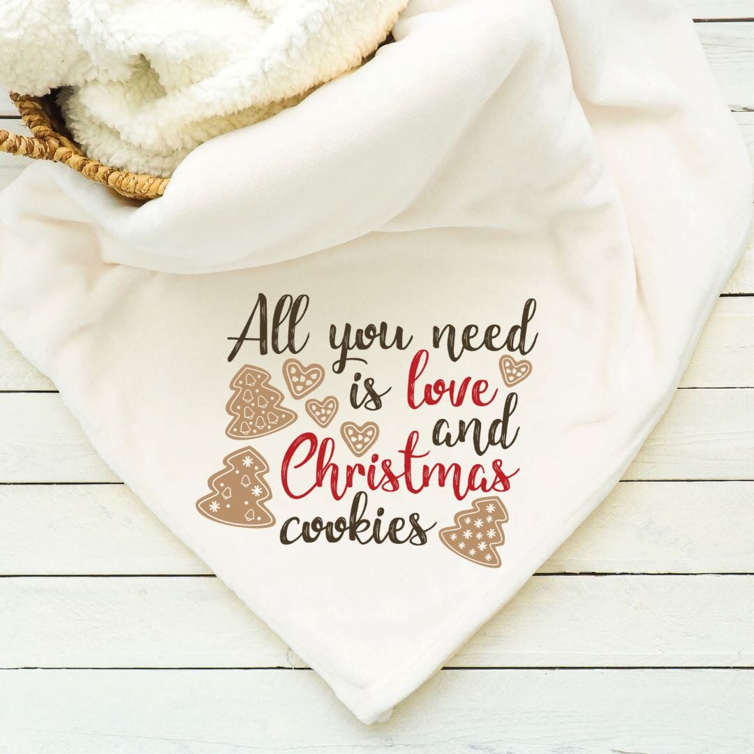 All You Need Is Love And Christmas Cookies Blanket mws_apo_generated Harlow Boutique Official Online Store