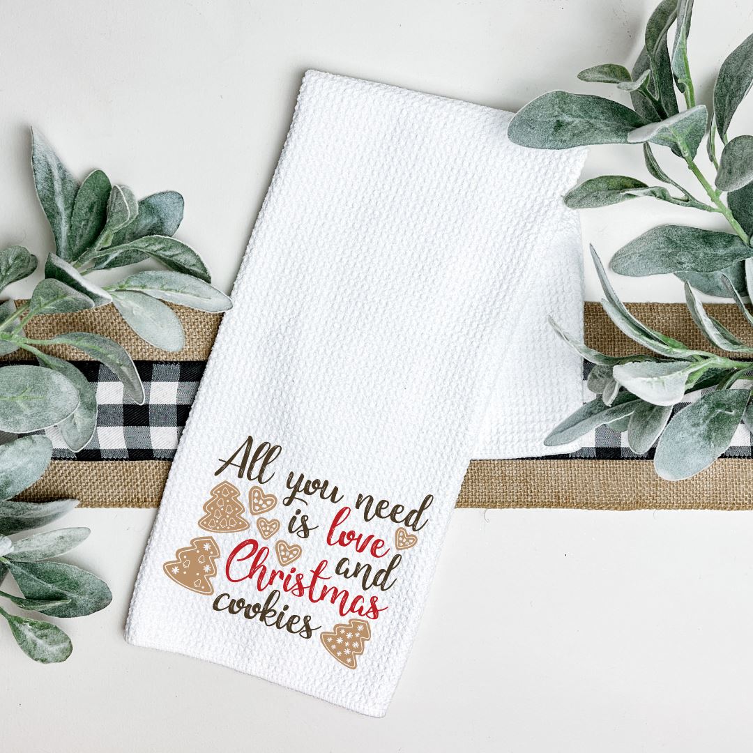 ALL YOU NEED IS LOVE AND CHRISTMAS COOKIES TEA TOWEL Harlow Boutique Official Online Store