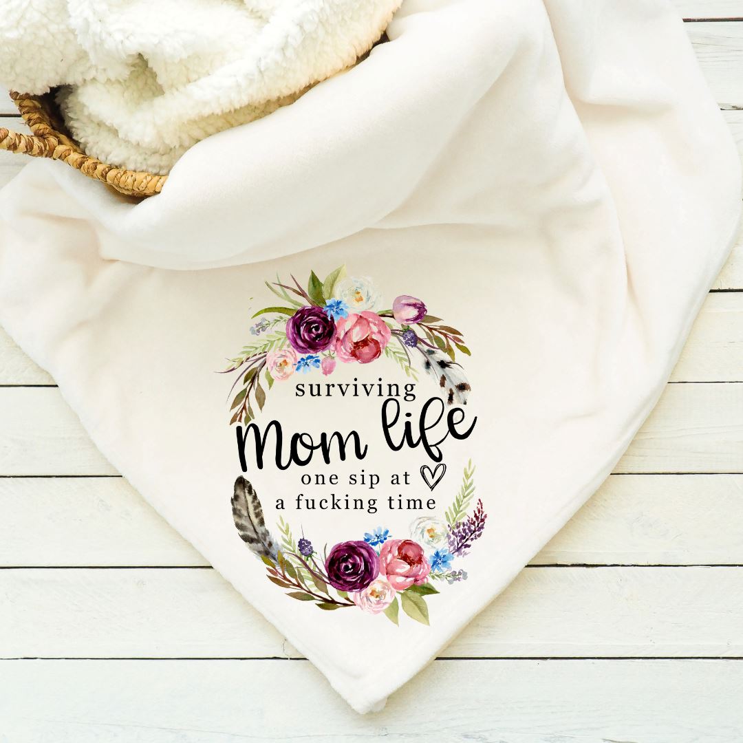 Surviving Mom Life Blanket Blankets Harlow Boutique Official Online Store