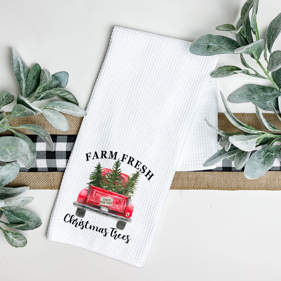 FARM FRESH CHRISTMAS TREES TEA TOWEL Harlow Boutique Official Online Store