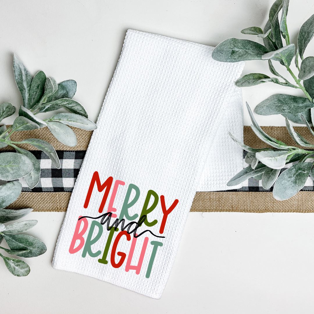 MERRY AND BRIGHT TEA TOWEL Harlow Boutique Official Online Store